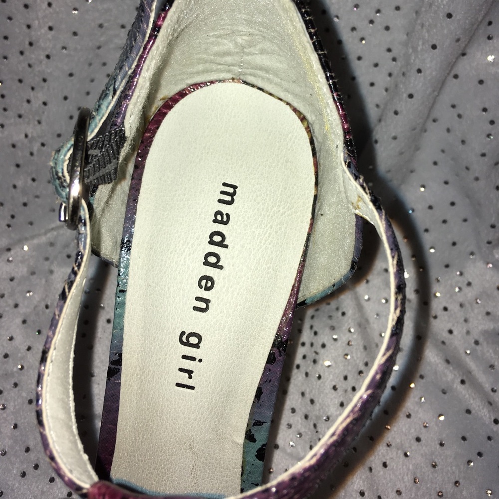 Euc Madden Girl Rainbow Python Open Toe Heels - image 5